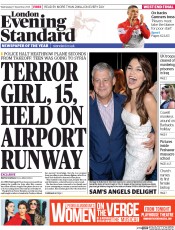 London Evening Standard () Newspaper Front Page for 18 December 2014