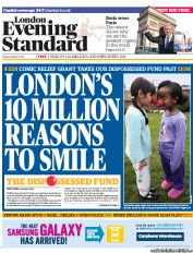 London Evening Standard () Newspaper Front Page for 18 March 2013