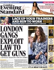 London Evening Standard () Newspaper Front Page for 18 April 2014