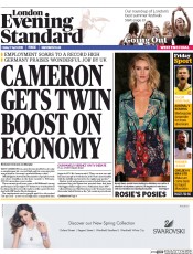 London Evening Standard () Newspaper Front Page for 18 April 2015