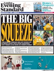 London Evening Standard () Newspaper Front Page for 18 May 2017