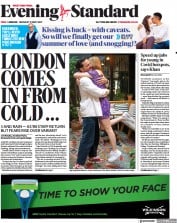 London Evening Standard () Newspaper Front Page for 18 May 2021