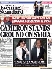 London Evening Standard () Newspaper Front Page for 18 June 2013