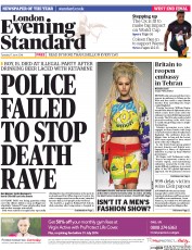 London Evening Standard () Newspaper Front Page for 18 June 2014