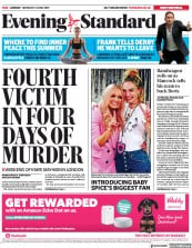 London Evening Standard () Newspaper Front Page for 18 June 2019