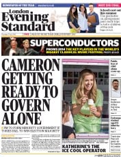 London Evening Standard () Newspaper Front Page for 18 July 2014
