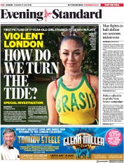 London Evening Standard () Newspaper Front Page for 18 July 2018