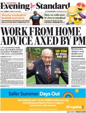 London Evening Standard () Newspaper Front Page for 18 July 2020