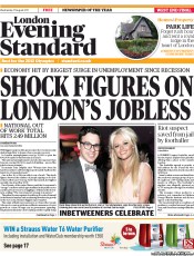 London Evening Standard () Newspaper Front Page for 18 August 2011
