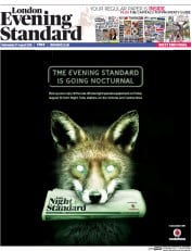 London Evening Standard () Newspaper Front Page for 18 August 2016