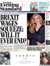 London Evening Standard () Newspaper Front Page for 19 October 2017