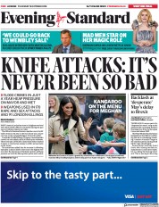 London Evening Standard () Newspaper Front Page for 19 October 2018