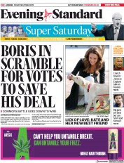 London Evening Standard () Newspaper Front Page for 19 October 2019