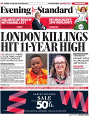 London Evening Standard () Newspaper Front Page for 19 December 2019