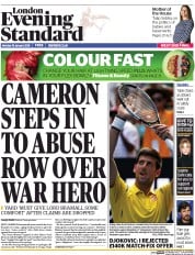 London Evening Standard () Newspaper Front Page for 19 January 2016