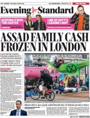 London Evening Standard () Newspaper Front Page for 19 April 2019