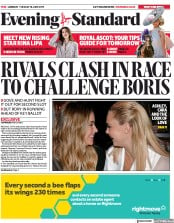 London Evening Standard () Newspaper Front Page for 19 June 2019