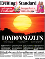 London Evening Standard () Newspaper Front Page for 19 July 2022