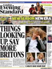 London Evening Standard () Newspaper Front Page for 19 August 2013