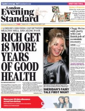 London Evening Standard () Newspaper Front Page for 19 September 2013