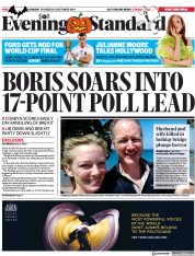 London Evening Standard () Newspaper Front Page for 1 November 2019