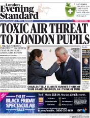 London Evening Standard () Newspaper Front Page for 1 December 2015