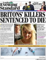 London Evening Standard () Newspaper Front Page for 1 January 2016