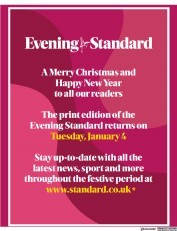 London Evening Standard () Newspaper Front Page for 1 January 2022