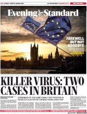 London Evening Standard () Newspaper Front Page for 1 February 2020