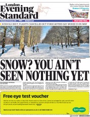London Evening Standard () Newspaper Front Page for 1 March 2018