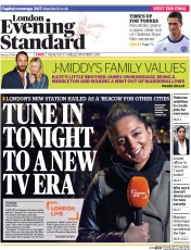 London Evening Standard () Newspaper Front Page for 1 April 2014