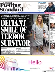 London Evening Standard () Newspaper Front Page for 1 April 2017