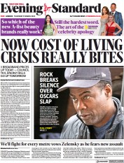 London Evening Standard () Newspaper Front Page for 1 April 2022