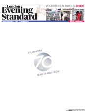 London Evening Standard () Newspaper Front Page for 1 June 2016