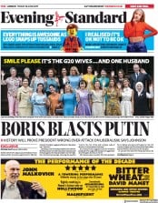 London Evening Standard () Newspaper Front Page for 1 July 2019