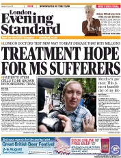 London Evening Standard () Newspaper Front Page for 1 August 2011