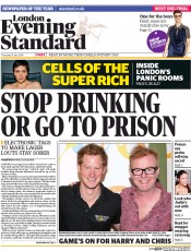 London Evening Standard () Newspaper Front Page for 1 August 2014