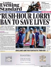 London Evening Standard () Newspaper Front Page for 1 August 2015
