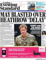 London Evening Standard () Newspaper Front Page for 20 October 2016