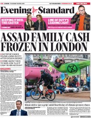 London Evening Standard () Newspaper Front Page for 20 April 2019
