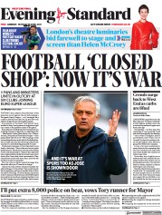 London Evening Standard () Newspaper Front Page for 20 April 2021