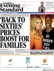 London Evening Standard () Newspaper Front Page for 20 May 2015