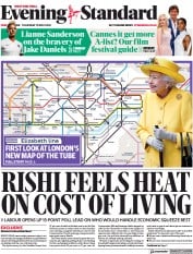 London Evening Standard () Newspaper Front Page for 20 May 2022