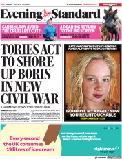 London Evening Standard () Newspaper Front Page for 20 July 2019