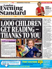 London Evening Standard () Newspaper Front Page for 20 September 2011