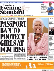 London Evening Standard () Newspaper Front Page for 21 October 2014