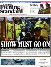 London Evening Standard () Newspaper Front Page for 21 December 2013