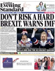 London Evening Standard () Newspaper Front Page for 21 December 2017