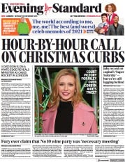 London Evening Standard () Newspaper Front Page for 21 December 2021