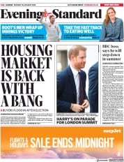 London Evening Standard () Newspaper Front Page for 21 January 2020